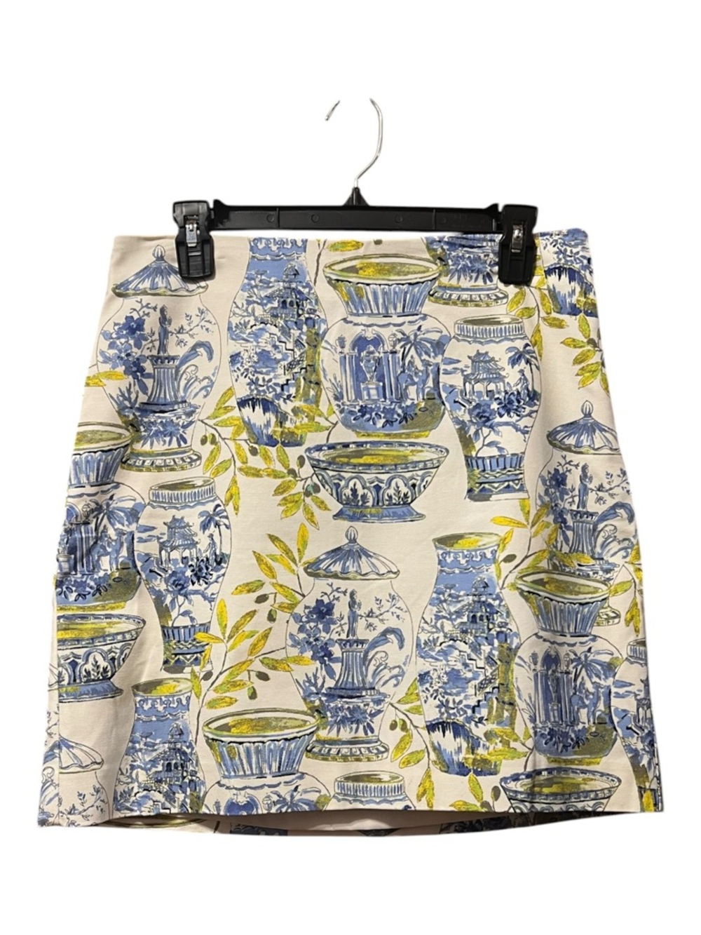 Talbots Petite Watercolor Vases Chinoiserie Print A Line Skirt 6P - Picture 2 of 7